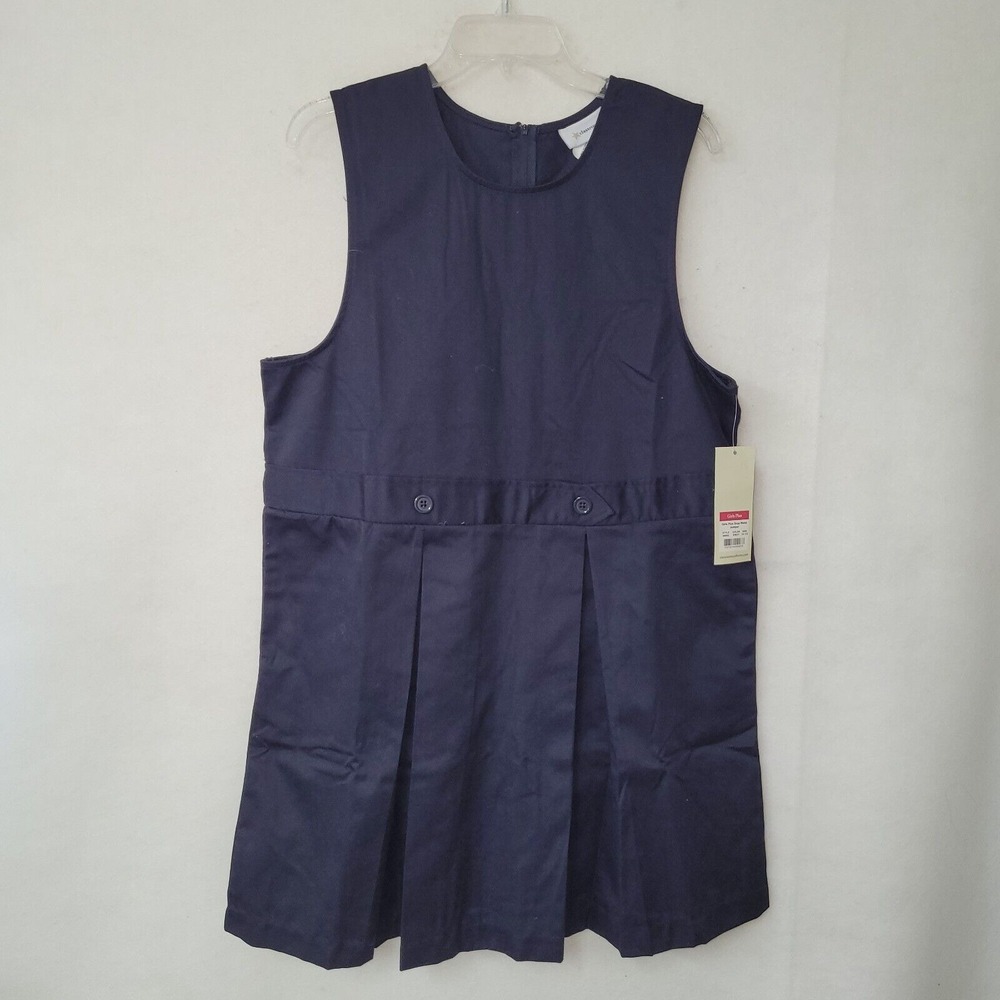 Classroom Dress Girls 18 1/2 Navy‎ Blue School Uniform Drop Waist Jumper Pleated